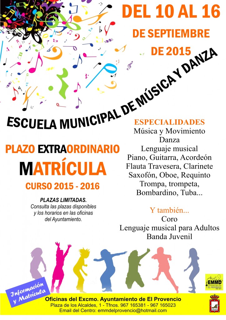 Abierto el plazo extraordinario de matrícula de la Escuela Municipal de Música y Danza