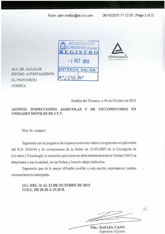 Inspecciones agrícolas y de ciclomotores en unidades móviles de I.T.V.