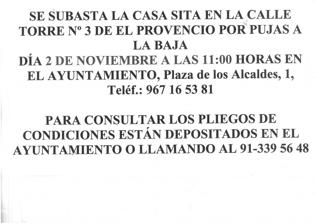 Información de subasta pública