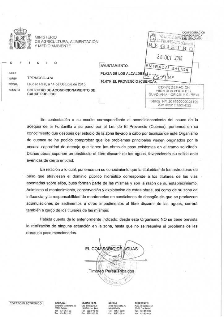 Acondicionamiento del río Záncara a su paso por El Provencio