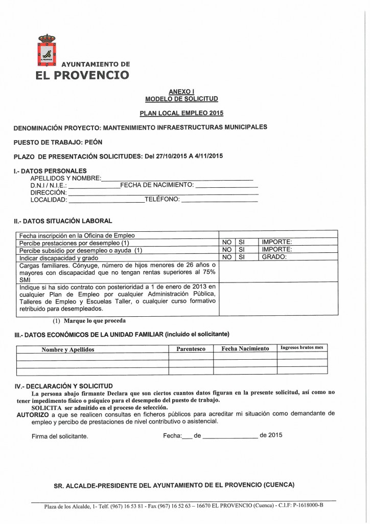 Bases que han de regir la convocatoria para la selección de 4 trabajadores en régimen laboral temporal