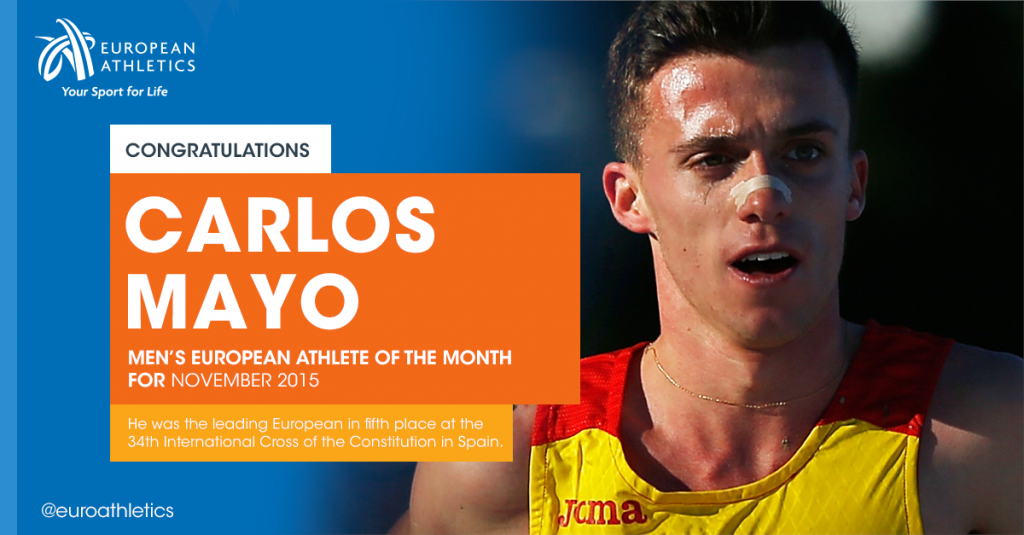 Carlos Mayo elegido mejor atleta europeo del mes de noviembre