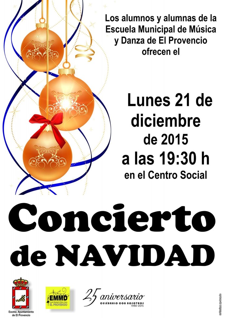 Recuerda: hoy lunes día 21, a las 19:30 horas, concierto de Navidad