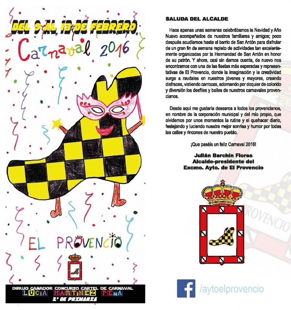 Programación del Carnaval 2016 en El Provencio