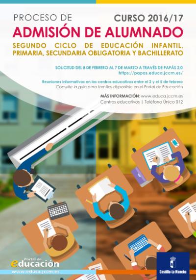Plazos para el PROCESO DE ADMISIÓN DE ALUMNADO CURSO 2016/17