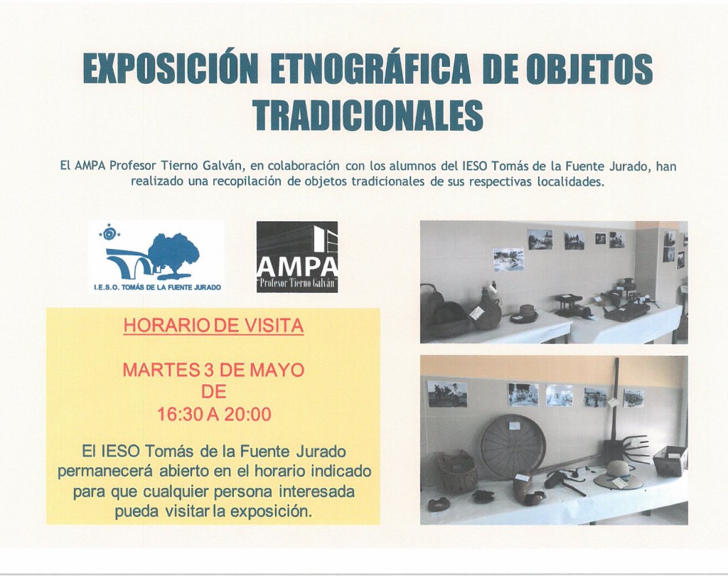 «Exposición etnográfica de objetos tradicionales» organizada por el AMPA Profesor Tierno Galván
