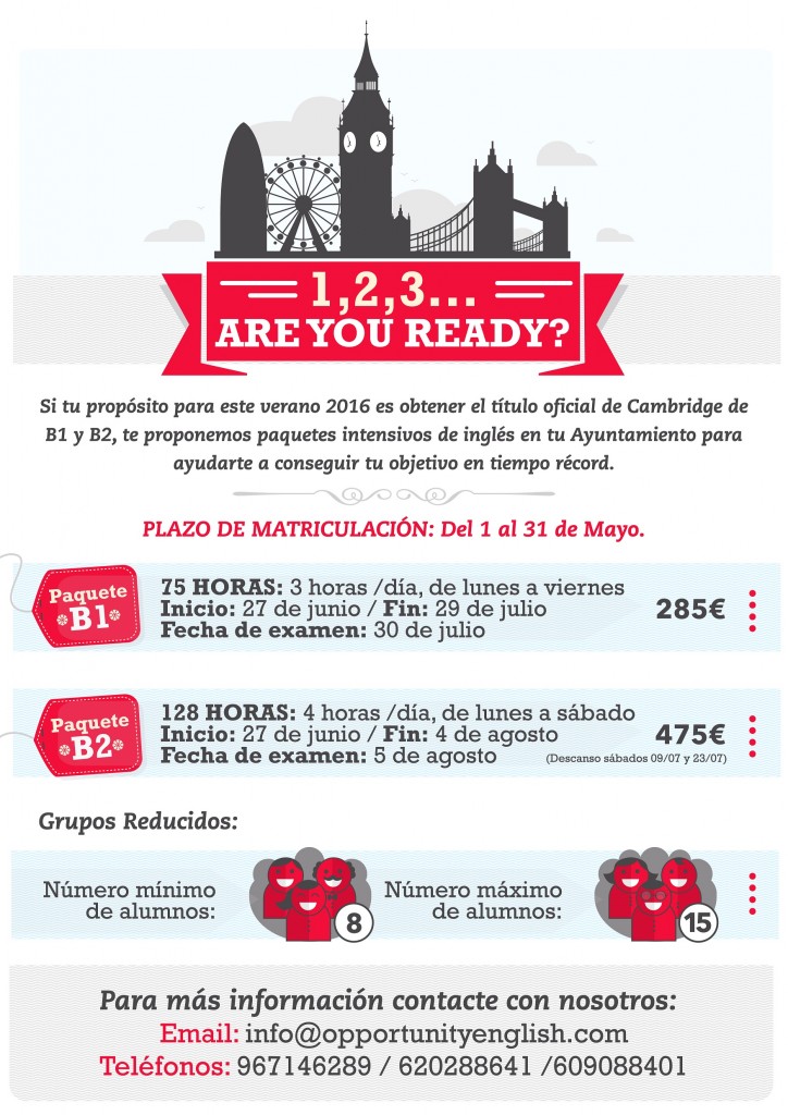 Cursos intensivos de inglés para la obtención del título oficial de Cambridge de B1 y B2