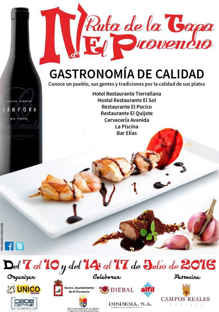 IV Ruta de la Tapa de El Provencio, del 7 al 10 y del 14 al 17 de julio