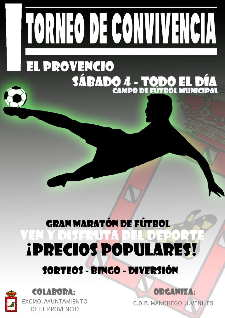 El próximo sábado día 4 de junio celebraremos el PRIMER TORNEO DE CONVIVENCIA de El Provencio