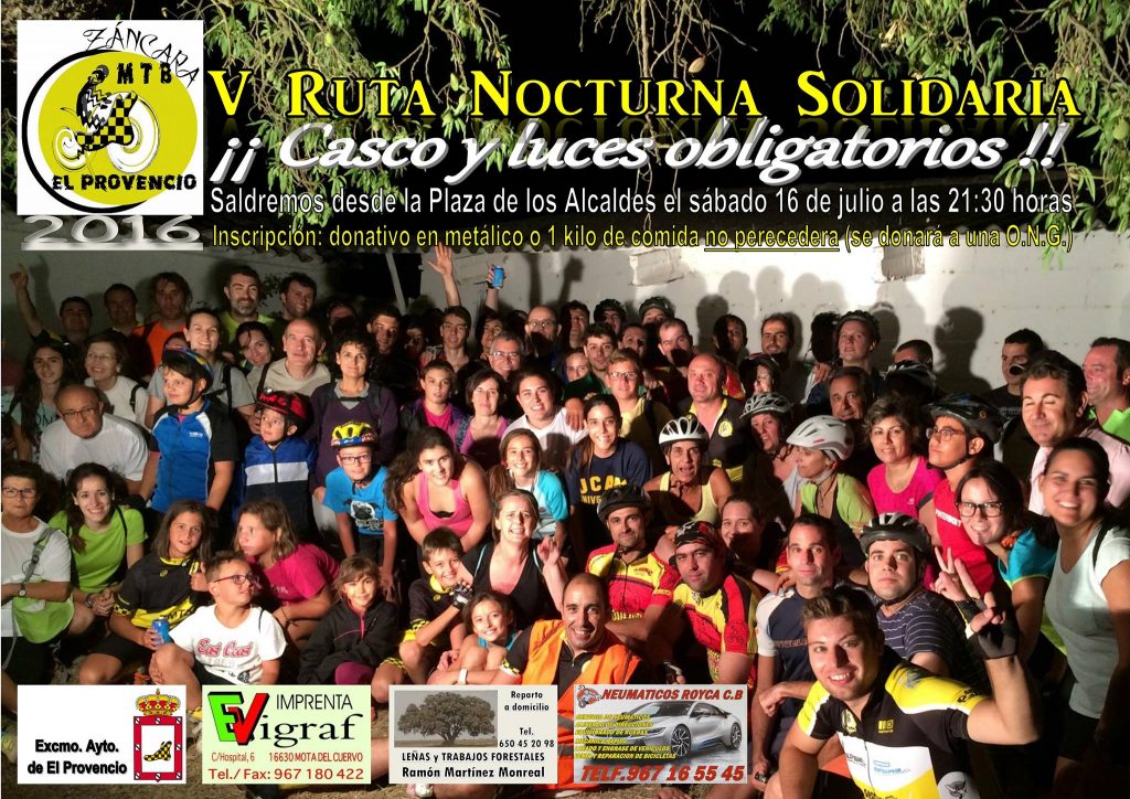 El Club Ciclista Záncara MTB organiza el próximo sábado día 16 de julio la V RUTA SOLIDARIA ZMTB