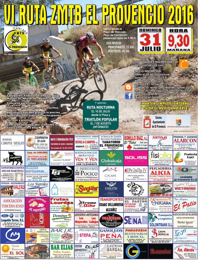Vídeo resumen de la VI Ruta ZMTB El Provencio 2016, celebrada el pasado domingo día 31 de julio