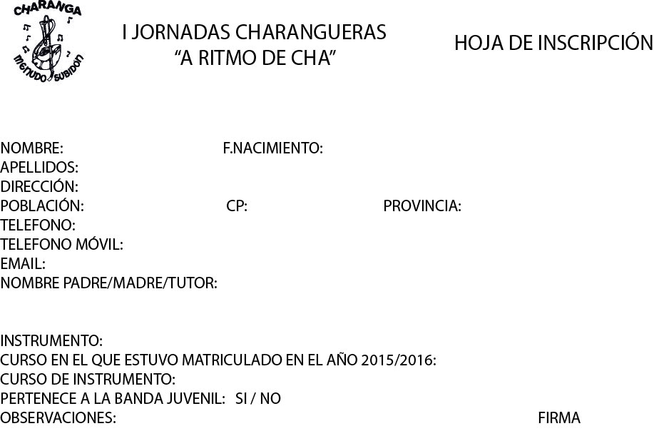 I JORNADAS CHARANGUERAS «A RITMO DE CHA» organizadas por la Charanga Menudo Subidón