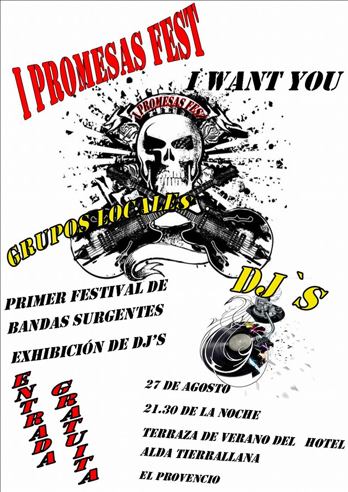 Este sábado día 27 de agosto, a partir de las 21:30 horas, Hotel Alda Tierrallana nos presenta el I PROMESAS FEST