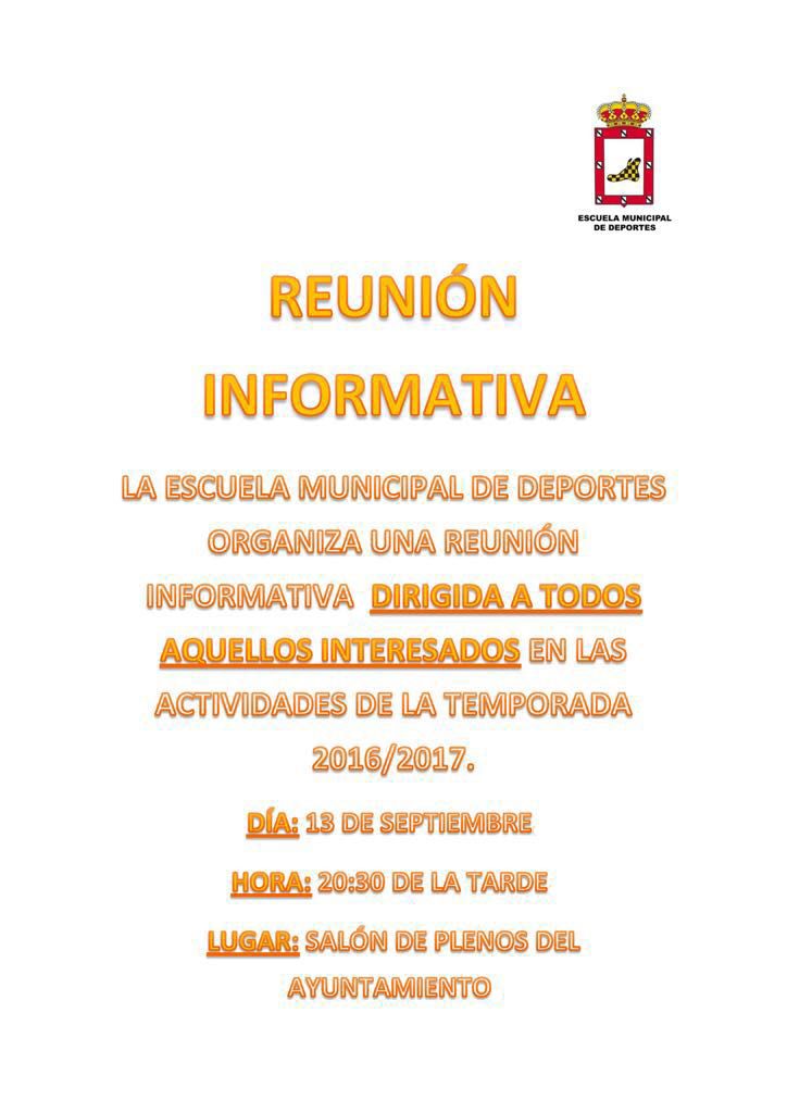 Reunión informativa de la Escuela Municipal de Deportes