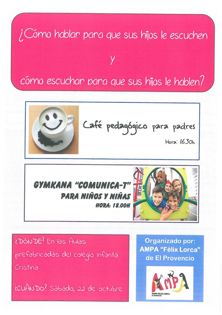 El AMPA Félix Lorca inaugura el próximo sábado día 22 de octubre la Escuela de Padres