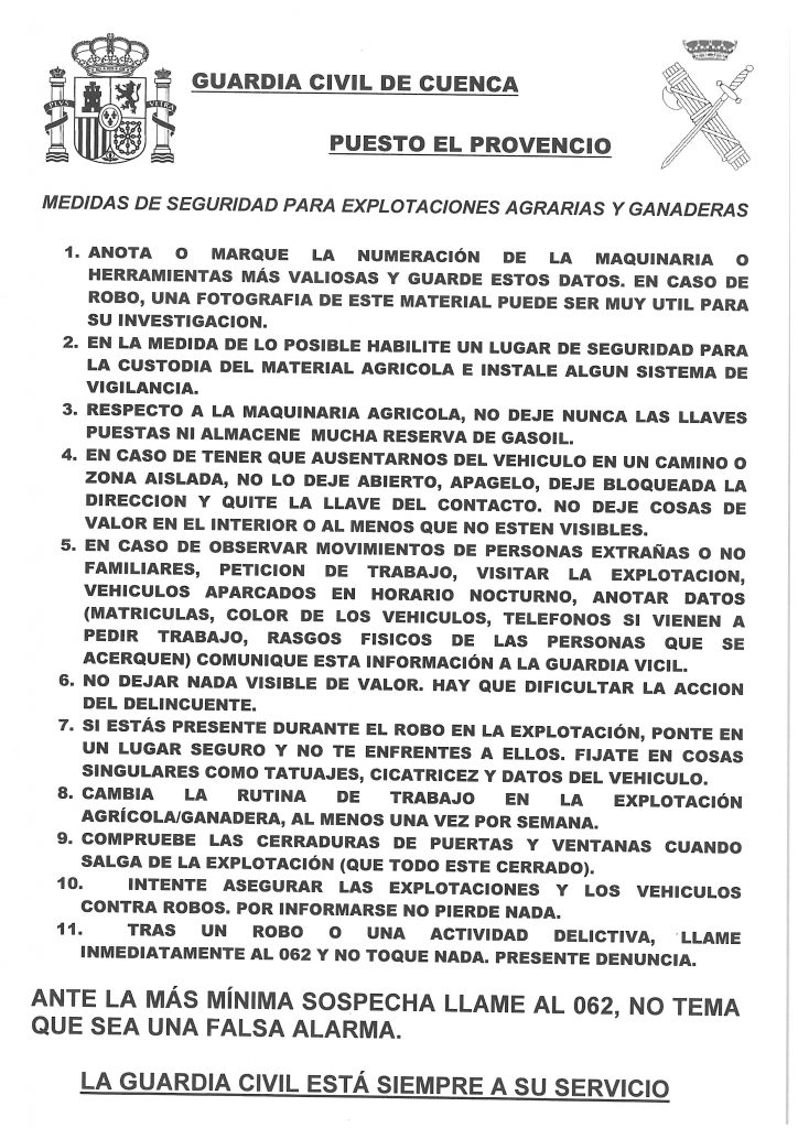 Información del PUESTO DE LA GUARDIA CIVIL de El Provencio