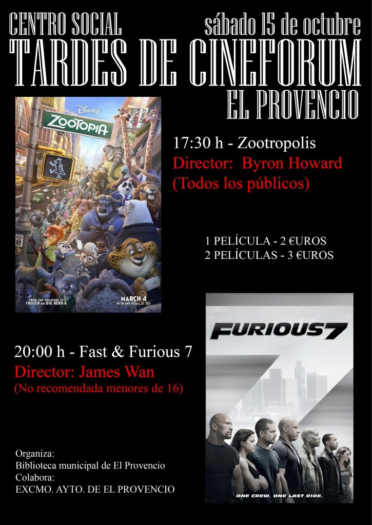Llegan de nuevo las tardes de CINEFÓRUM a nuestro Centro Social Polivalente