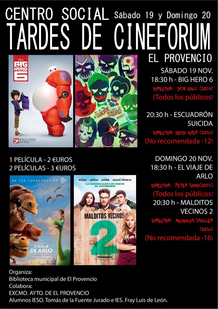 ¡Este fin de semana continuamos con las TARDES DE CINEFÓRUM!