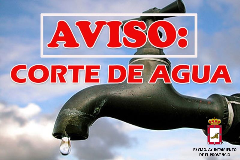 El próximo jueves día 10 de noviembre, entre las 10 y las 14 horas, se procederá al corte de suministro de agua