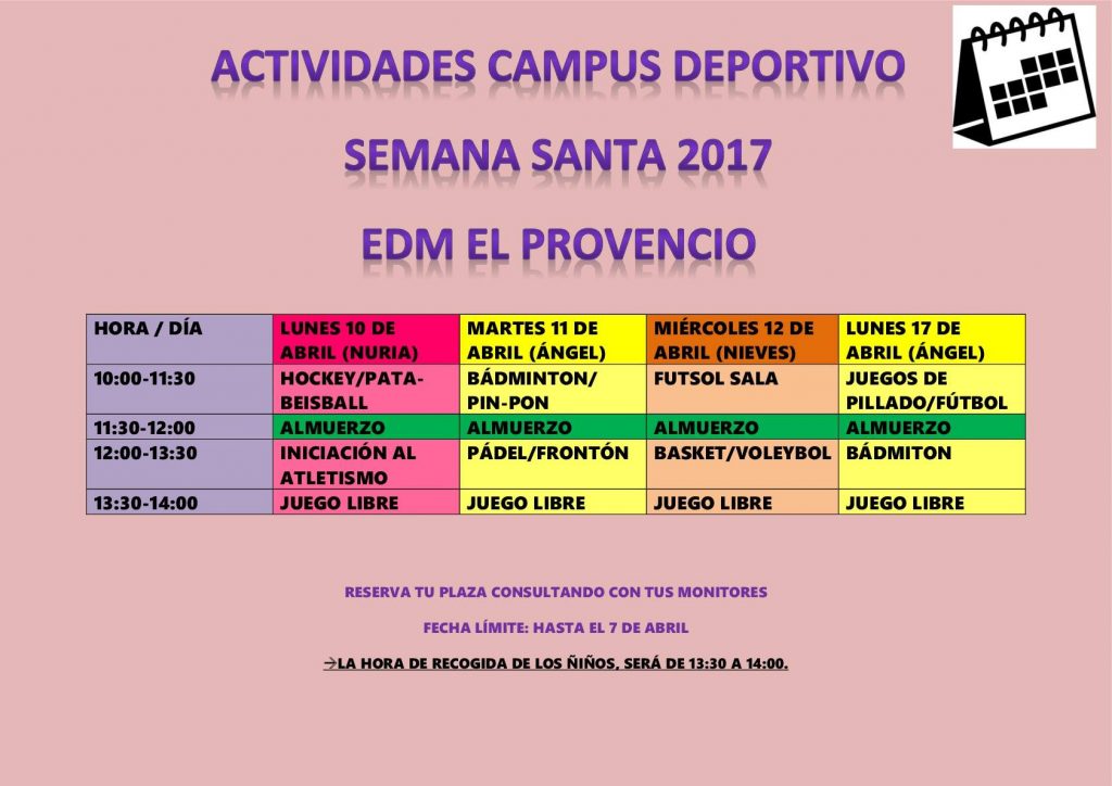 II CAMPUS DEPORTIVO DE SEMANA SANTA 2017