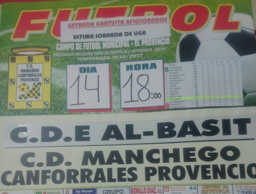 El próximo domingo día 14 de mayo, a las 18 horas, el CD MANCHEGO CANFORRALES PROVENCIO necesita ganar para mantener su categoría
