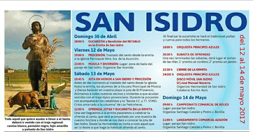 Programación para los días 12, 13, 14 y 15 de mayo dentro de nuestra II PRIMAVERA CULTURAL 2017