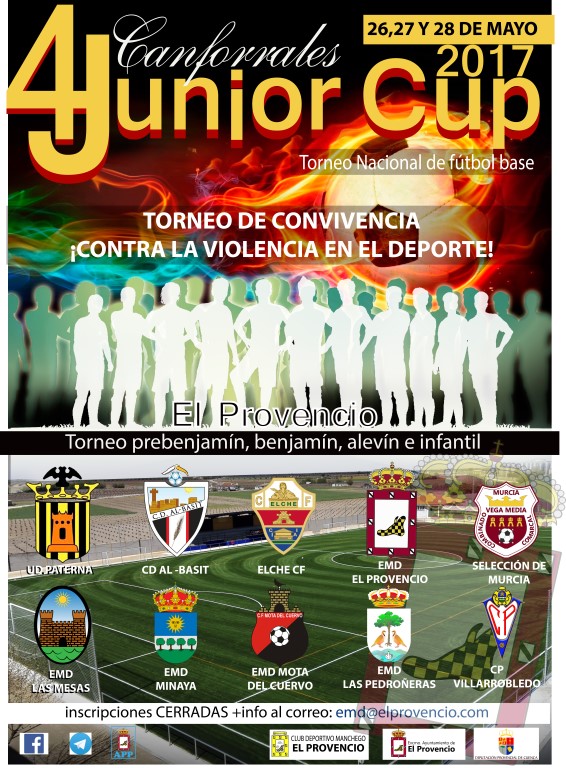 El próximo fin de semana se celebra la 4ª JUNIOR CUP CANFORRALES 2017, torneo nacional de fútbol base en El Provencio