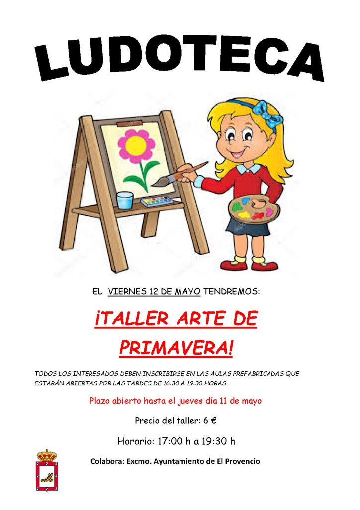 El próximo viernes día 12 de mayo la ludoteca oferta el «TALLER ARTE DE PRIMAVERA»