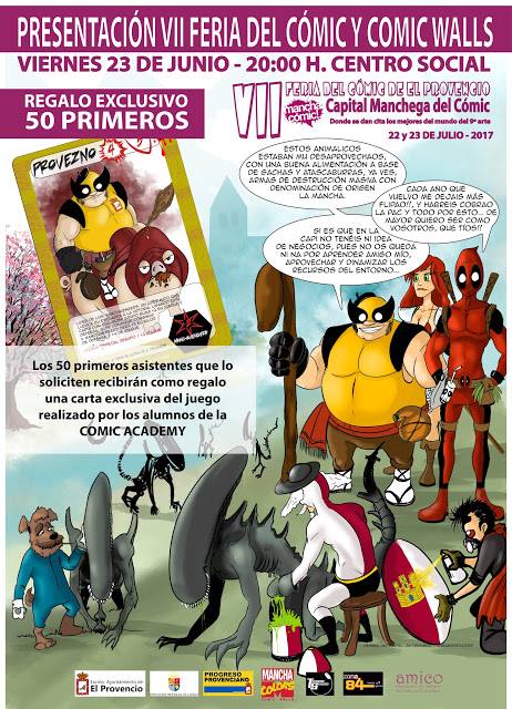 Mañana viernes día 23 de junio, presentación de la VII FERIA DEL CÓMIC DE EL PROVENCIO y CÓMIC WALLS