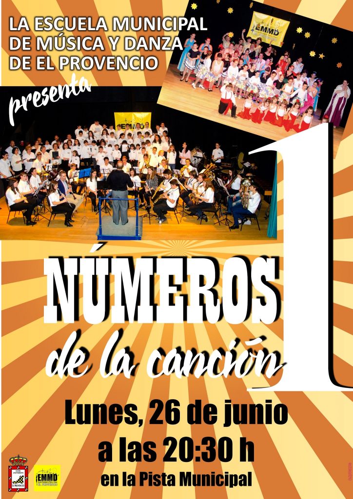 El próximo lunes día 26 de junio, CONCIERTO Y FESTIVAL DE FIN DE CURSO de la Escuela Municipal de Música y Danza