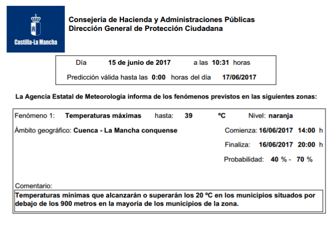 ÚLTIMA HORA: aviso por fenómeno meteorológico adverso, nivel naranja