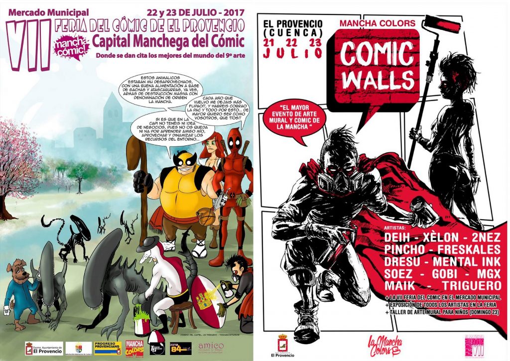 Programación de la VII Feria del Cómic y Cómic Walls que se celebrarán los días 22 y 23 de julio en El Provencio