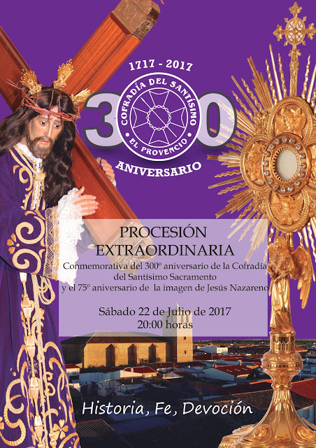 El próximo sábado día 22 de julio, procesión extraordinaria de la Cofradía del Santísimo Sacramento de El Provencio