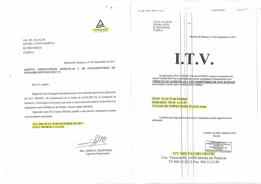 Inicio del programa de inspecciones a los vehículos agrícolas y ciclomotores de dos ruedas en unidades móviles de ITV