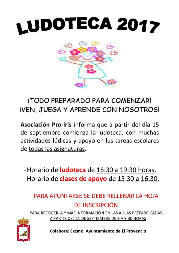 A partir del viernes día 15 de septiembre la LUDOTECA reanuda su actividad