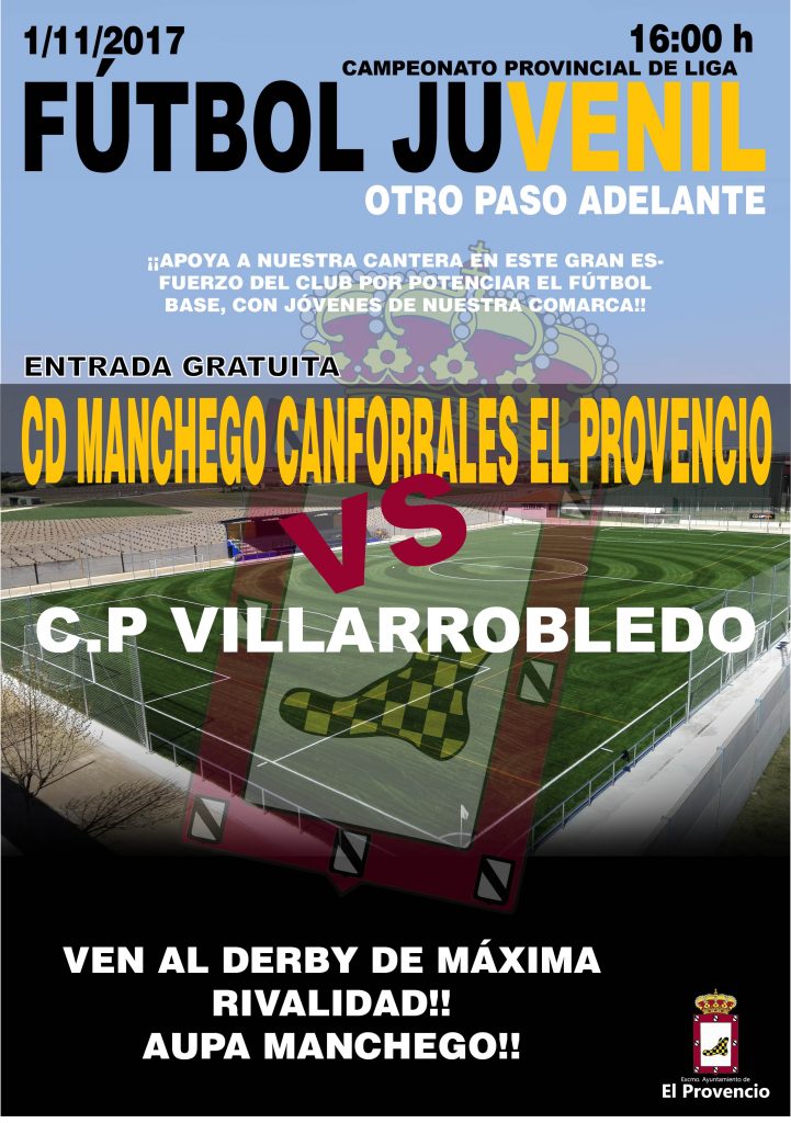 El próximo miércoles día 1 de noviembre, CAMPEONATO PROVINCIAL DE LIGA DE FÚTBOL JUVENIL