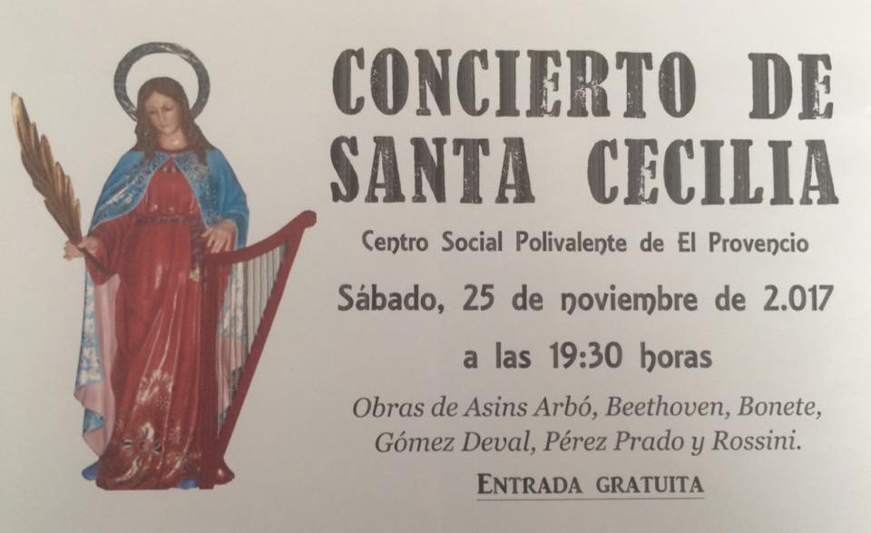 Mañana sábado día 25 de noviembre, a las 19:30 h, CONCIERTO DE SANTA CECILIA