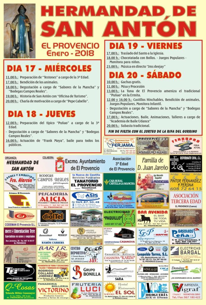 Cartel de la FESTIVIDAD DE SAN ANTÓN 2018