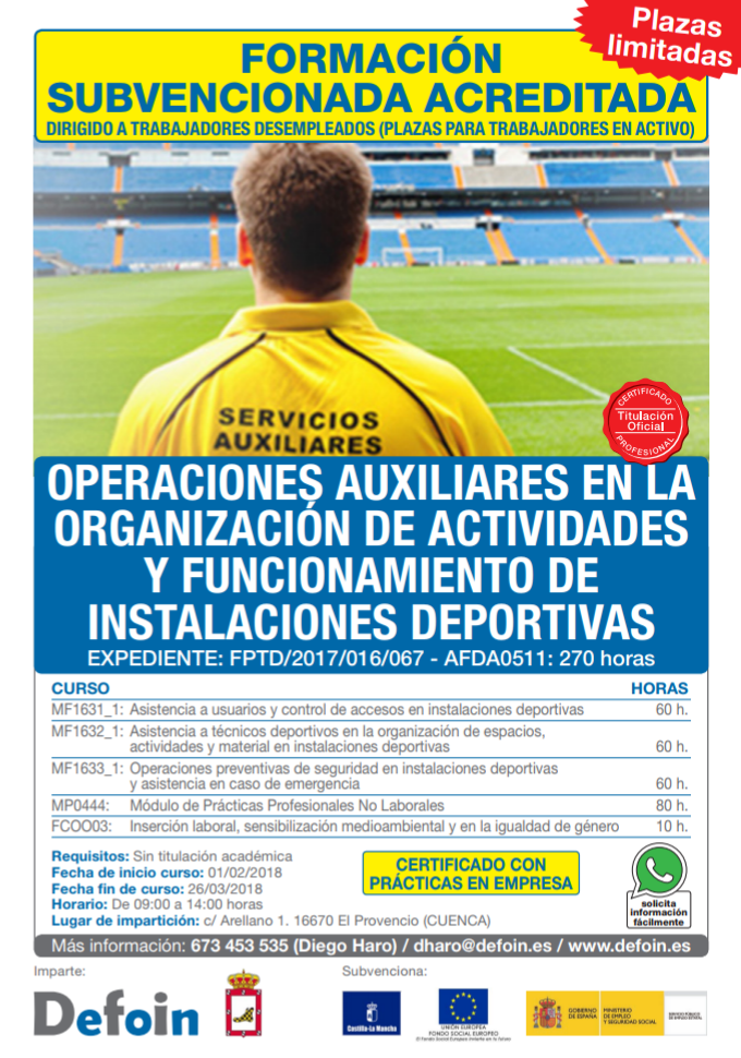 Cursos ofertados por DEFOIN