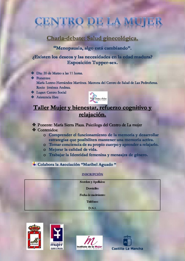 Próximas actividades organizadas por el Centro de la Mujer en El Provencio