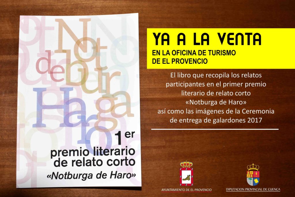 Ya está a la venta en nuestra Oficina de Turismo el libro de la 1ª edición del PREMIO LITERARIO DE RELATO CORTO «NOTBURGA DE HARO»